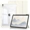 ZKTUYU Case for iPad A16 11th/10th Generation (2025/2022）11 inch/10.9 inch with Pen Holder, Clear Transparent Back Shell Trifold Protective Case, Auto Wake/Sleep, White