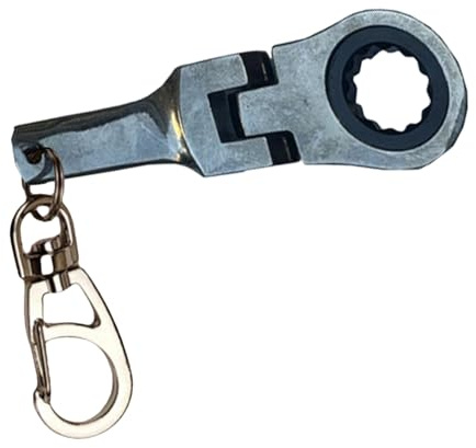 Dtaigou Keychain Wrench | Mechanic Keychain with 10mm Socket Wrench | High Hardness Portable Key Ring Wrench Ratchet Wrench for Auto Repair