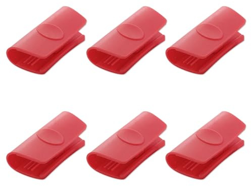 Thatyro 3 Pairs of Silicone Assist Handle Holder Grips, Heat Resistant Pot Handle Covers, Non Slip Cast Iron Pot Holder for Hot Skillets Pans Casserole Frying Cooking Cookware (Red)