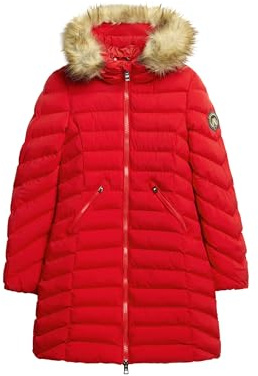 Superdry Womens Fuji Mid Puffer Jacket Heavyweight Red 12