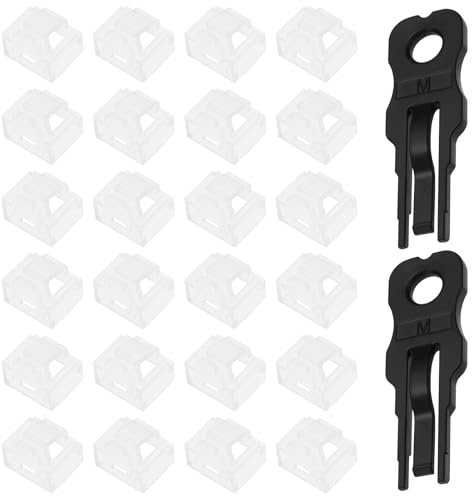 YINETTECH 24 x RJ45-Port-Schloss-Port/Staubblocker-Kappe, Ethernet-LAN-Hub, Anti-Staub-Abdeckkappe, Blockout-Schutz mit 2 Entfernungsschlüsseln, transparent