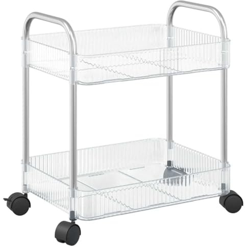 vidaXL Aufbewahrungswagen 2 Etagen Transparent 37x28x43,5 cm Acryl