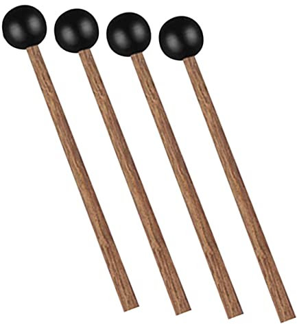 UPKOCH Maillet De Batterie En Bois 2 Paires Baguettes Classiques En Caoutchouc Accessoires De Percussion Pour Instruments De Musique Pour Débutants Et Musiciens Couleur Noire