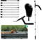 MINICIRCLES Telescopic Gutter Cleaning Tools 2-in-1 Gutter Cleaner 4-8-Section Pole with Detachable Brush and Shovel for Cleaning Leaves Debris Spider Webs from Roofs (8 Poles)