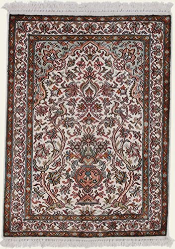 Nain Trading Kaschmir Seide 70x94 Handgeknüpft Orientteppich Teppich Seide Indien