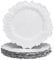 sourcing map 20 sottopiatti rotondi in plastica con motivo floreale da 33 cm, per matrimoni, feste, eventi, decorazione da tavolo, colore bianco