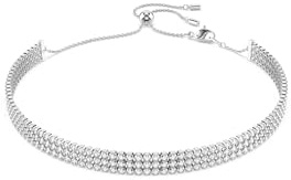 Swarovski Tennis Matrix Choker, Round-cut, White, Rhodium plated, One Size, Crystal, Crystal, One Size, Crystal, Crystal