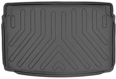 Trimak Passgenau 3D Obere Kofferraumwanne Kompatibel mit Seat Ibiza V Facelift ab 2022 Obere Kofferraumboden Schutzmatte Auto Zubehör Antirutschmatte Kantenschutz TPE Gummi Dauerhaft Schwarz