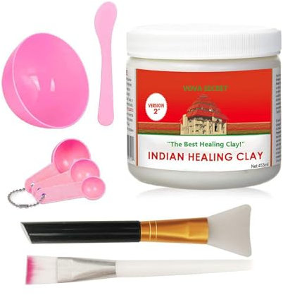 Polvo para Mascarilla Facial, Mascarilla de Arcilla Natural Hidratante DIY, Limpieza Profunda de Poros - Polvo para Mascarilla Facial para Todo Tipo de Pieles
