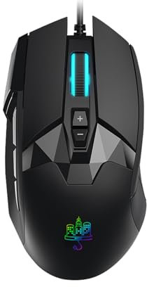 MOJO Pro Performance Silent Gaming Mouse - Wired Mouse with 9 Programmable Buttons Including Sniper Key, 12000 DPI, 1000 Hz, Force Adjustable, Custom Profiles