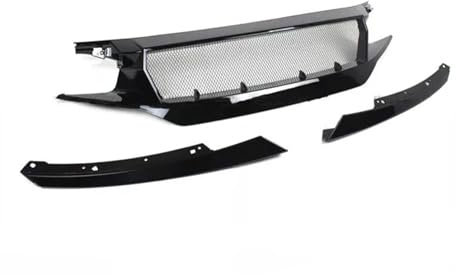 Front Kühlergrille Für Den 10. Für Civic FK7 FK8 Für Type-R Fiberglas-Frontstoßstangengrill Rennwagen Für FC Für JS N1 Style Medium Mesh Grill Zubehör Auto Frontgrill(Bright Black)