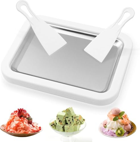 Rolled Ice Cream Maker Set de helado con 2 espátulas, rodillo de helado para helados caseros y yogur congelado