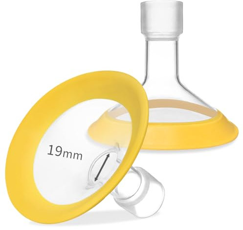 19mm Oval Flanges Shields Compatible with Medela Pumps, Replacement Parts for Pump in Style, Symphony, Swing Maxi, Harmony and Personalfit Flex–Breast Pump Accessories (19mm)