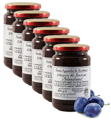 Aufbewahrung von Pflaumen ohne Zucker Az.Agricola San Benedetto 6 Gläser 400 Gramm