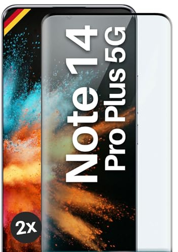 moex CurveProtect für Redmi Note 14 Pro+ 5G Panzer Schutzglas, Full Screen Schutzfolie randlos, ganzer Bildschirm komplett abgedeckt, Panzerfolie Curved 3D Glas Folie, Schwarz 2 Stück
