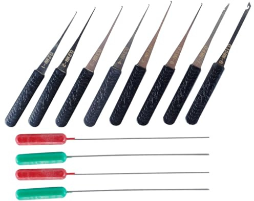 Hoite Kit d'extraction de clés cassées, 12 pièces de 0,15 à 0,4 mm, extracteur de tarauds cassés, kit d'outils d'extraction de clés pour réparation et entretien