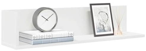 WDGJJFECNMUEHI Wandregale Set 2 Stück Weiß Holzwerkstoff 75 cm Länge Schwebendes Regal für Wohnzimmer Schlafzimmer Stauraum Lösung Montage L-Form Design