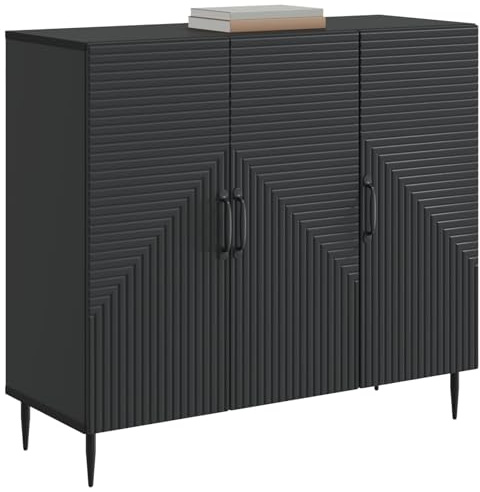 vidaXL Sideboard Schwarz 89 x 34,5 x 80 cm Holzwerkstoff