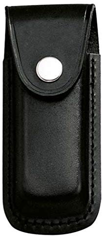 Herbertz Messer-Etui, schwarzes Leder, eingeschnittene Schlaufe, für Messer mit 13 cm Heftlänge