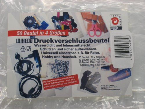 WIHEDÜ 440.315 Druckverschlussbeutel-Set, 50 Stück