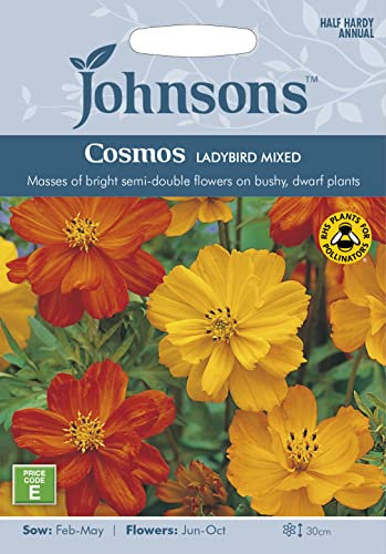 Johnson's 16732 Flower Seeds, Cosmos Ladybird Mixed