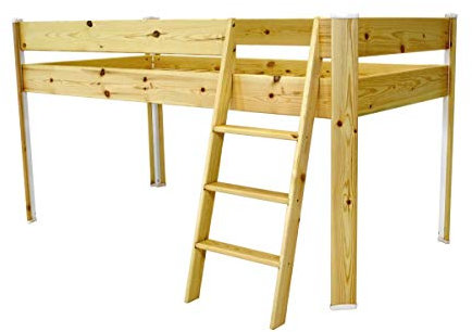 ABC MEUBLES - Halbhochbett Kinder kompakte - EVOLC90 - Antike Honig, 90x190