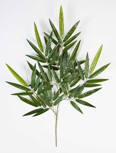 artplants.de Künstlicher Bambuszweig BENJIRO, 60 Blätter, grün, schwer entflammbar, 65cm - Deko Zweig - Bambus Dekoration