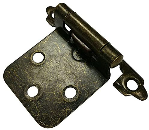 Merriway BH05999 (2 Pcs) Sprung Self Closing Face Frame Antique Bronze Amerock Style Kitchen Cabinet Hinges, Inset 3/8-Inch - Pack of 2 Pieces