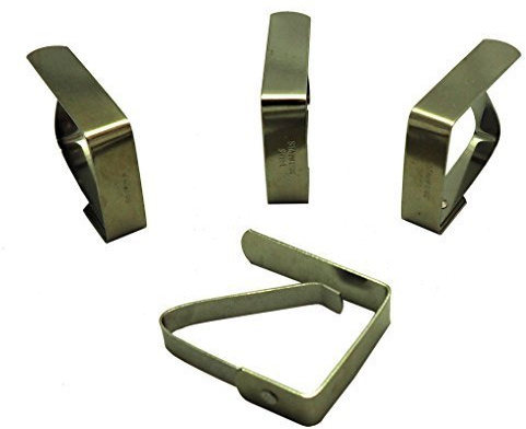 Preisjubel 4 x Tischtuchklammer, Edelstahl, Tischklammer, Tischdeckenhalter, Tischtuchhalter
