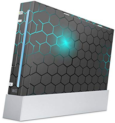 Skins4u Aufkleber Design Schutzfolie Vinyl Skin kompatibel mit Nintendo Wii Konsole Exo small blue