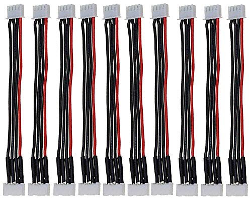 Yiqigou 10pcs Prise Mâle équilibrée jeu de Barres JST-XH 2S 3S 4S 5S 6S Rallonge de Charge Cordon de Balance de 15 cm pour RC Batterie au Lithium (3S)
