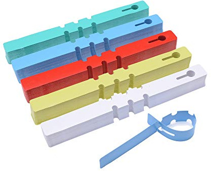 500 Pcs Wrap Around Adjustable Plant Tree Hanging Tags, Plastic Nursery Garden Waterproof Labels, Large Writing Surface (20x2cm, 5 Colors)