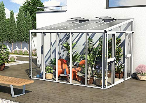 Vitavia Athena 8600 ESG/HKP, Weiss Anlehngewächshaus Gewächshaus 2 Dachfenster Garten