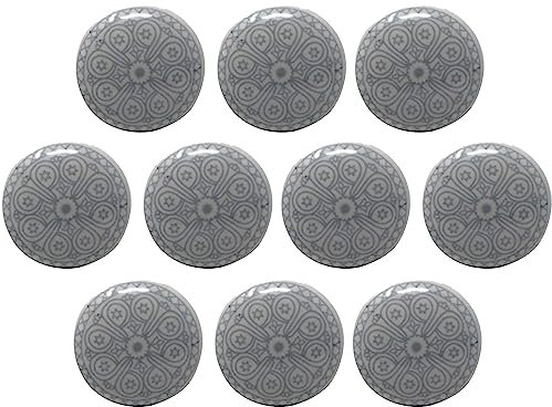 Ajuny Keramikknöpfe für Schranktüren Schubladen und Möbel Vintage für Küchenschränke Badezimmer Kommoden Schubladengriffe Schranktürknöpfe Keramik Dekorativer Knopf 10er Set Weiß - Grau