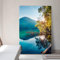 Hochformat Wandbild, Fotomotiv Fusine See, Italien als 100x150cm große XXL Leinwand für Wohnzimmer, Schlafzimmer, Büro. EIN tolles Bergpanorama Bild im Großformat auf 4cm Keilrahmen