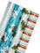 RUSPEPA Ruspepa Rouleau De Papier D'Emballage De Noël - Collection De Vacances D'Arbre De Noël Bleu Et Argent Avec Éclat Métallique - 4 Rouleaux - 76 X 305 Cm Par Rouleau