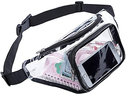 Transparente Gürteltasche, Stadionzugelassene Hüfttasche für Festivals, Spiele, Reisen und Konzerte (Clear-1)