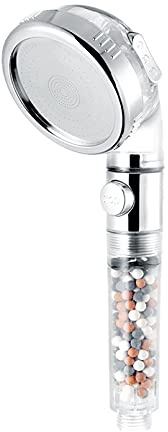 Soffione Doccia Anticalcare con Tubo Soffione Doccia Alta Pressione Con Tasto Stop Soffione per Doccia Universale 3 Modalità di Getto