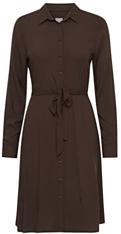 ICHI IHMAIN DR Damen Freizeitkleid Kleid 100% Viskose Hemdblusenkleid, Größe:44, Farbe:Bracken (191015)