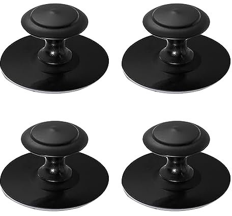 CcHhyyt 4 tiradores autoadhesivos para cajones, pomos de armario, tiradores de acero inoxidable, para armarios de cocina, cajones, para despegar y pegar sin taladrar (negro)