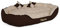 lionto Hundebett 4-in-1 mit Wendekissen aus robustem Oxford, 110x80 cm, Heimtierkissen Kratzfest mit tiefem Einstieg für Katzen und Hunde Aller Größen, wasserabweisend, braun/beige (Namensaufdruck)