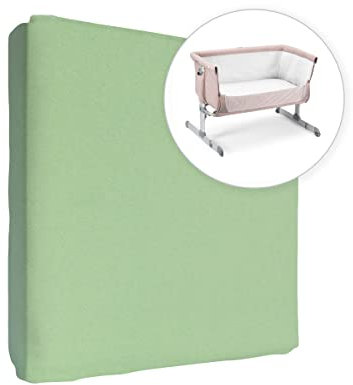 Jersey 100% Baumwolle Spannbettlaken für 90 x 55 cm Baby Nachttisch Kinderbett Matratze (Grün)