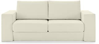 Looks by Wolfgang Joop Looks V-1 Designer Sofa mit Hockern, 2 Sitzer Couch, Funktionssofa, weiß, Sitzbreite 160 cm