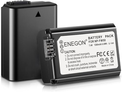 ENEGON NP-FW50 Batteria ricaricabile agli ioni di litio compatibile con Sony Alpha A6400,A6000,ZV-E10, A6100,A6500,A5000, A5100,a7/a7II/a7s /A7sii