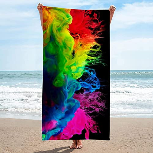 Strandtuch groß 100x200 cm 3D Graffiti Malen, Microfaser Handtücher, Strandlaken Handtuch, Schnell Trocknen Strandhandtuch Herren Frauen Badetücher, Badetuch, Strandtücher
