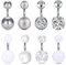 Funseedrr Bauchnabelpiercing Set Kurzer Stab 6mm Barbell 316L Edelstahl mit Kristall Kugel