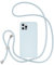 UEEBAI Crossbody Lanyard Phone case for iPhone 14 Pro Max 6.7 inch, Silicone Phone Cover Necklace Cord Strap Soft Shockproof Protective Case - Sky Blue