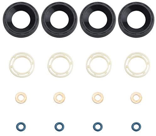 ManyWang 16 Stück Injektordichtung 1.6 HDI Diesel Injektor Dichtungen Washer O-Ring Kit für Focus C-Max Fiesta Fusion C3 C4 Dispatch Berlingo 207 307 Expert Partner 1982A0 198299