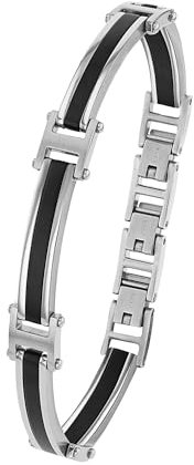 s.Oliver Armband Edelstahl Herren Armschmuck, 18,5+1,5+1,5 cm, Bicolor, Kommt in Schmuck Geschenk Box, 2035798