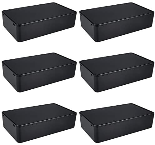 GTIWUNG 6 Pezzi Scatola di Giunzione Elettronica Impermeabile di Cablaggio e di Derivazione Plastica, Custodia per Progetti Elettrici,10 * 6 * 2.5CM, Nero